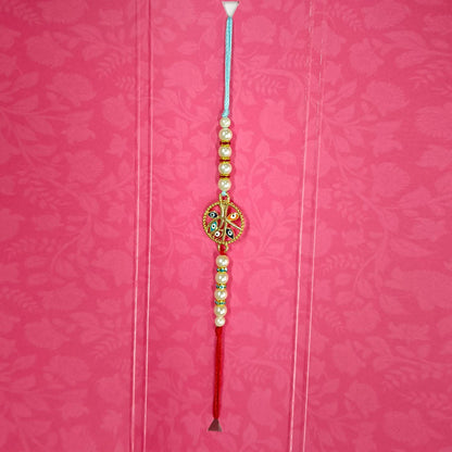 White Pearls Design Rakhi - Distacart