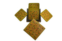 Thumbnail for Nizalia Chinar Leaf Embossed Sea Green Paper Mache Square Coasters