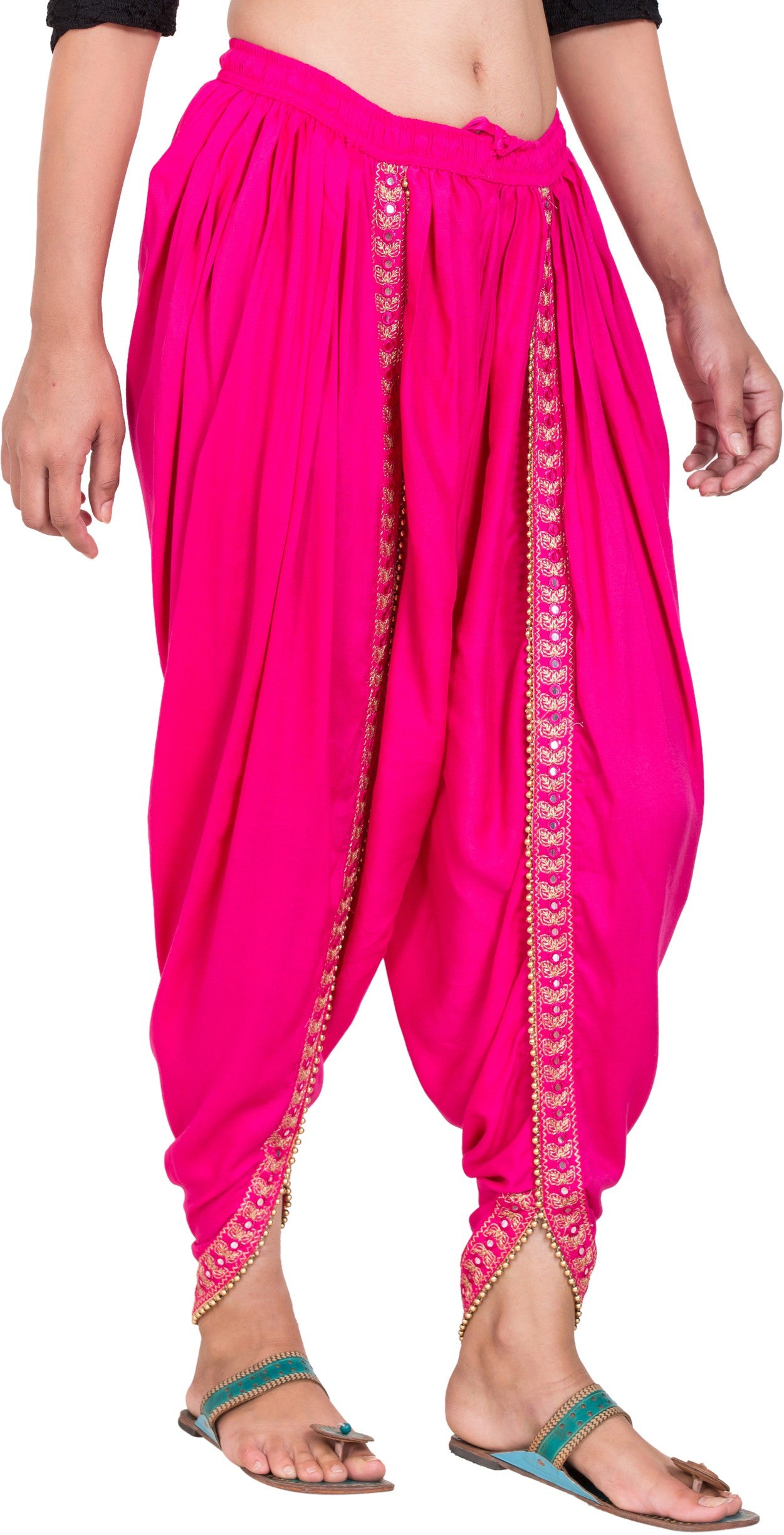 PAVONINE Rani Color Embellished Beetel Rayon Fabric Patiala For Women & Girls - Distacart