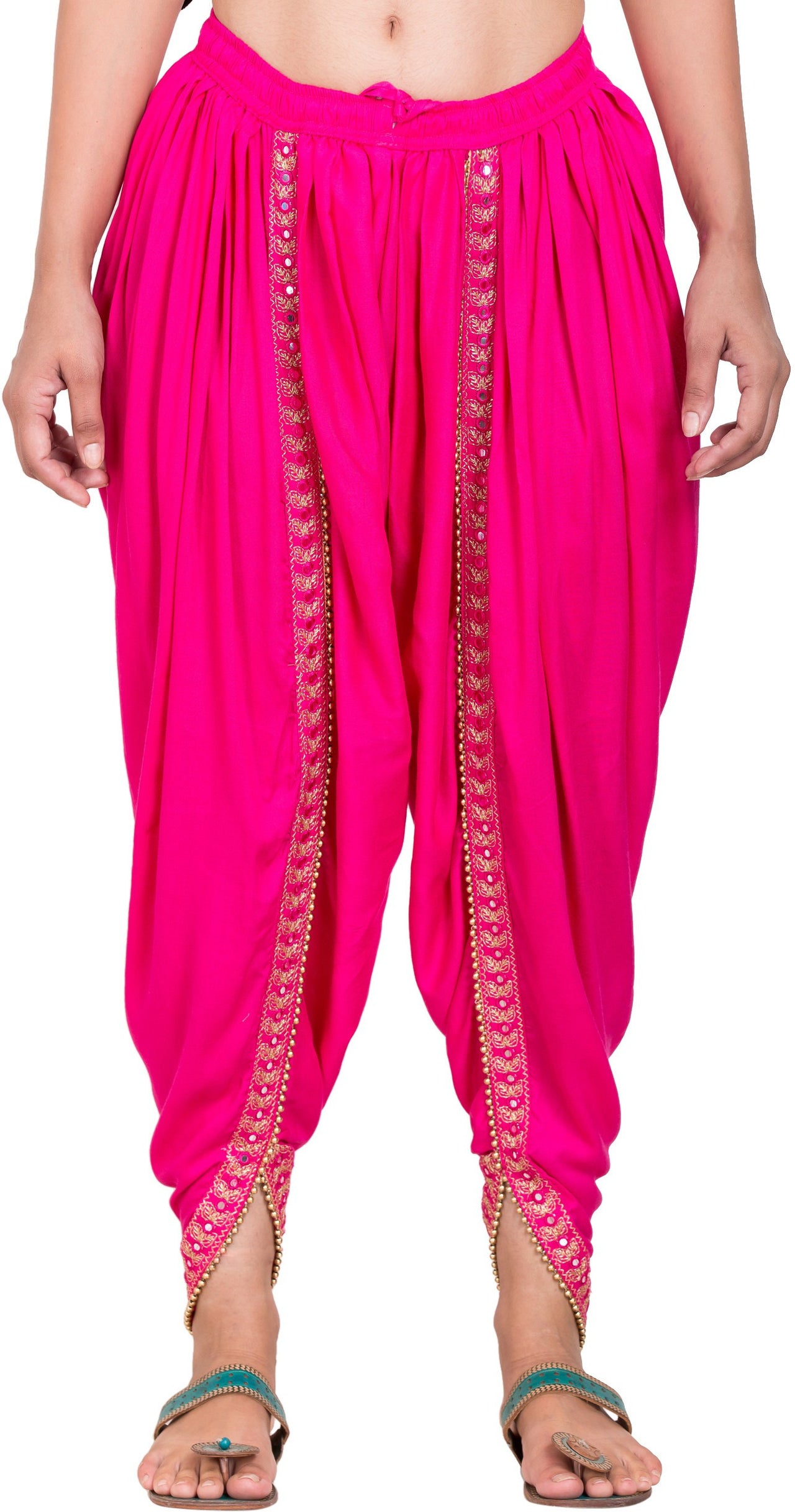 PAVONINE Rani Color Embellished Beetel Rayon Fabric Patiala For Women & Girls - Distacart