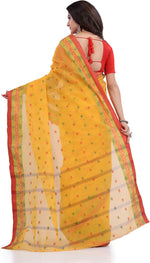 Thumbnail for Desh Bidesh Woven Handloom Pure Cotton Saree (Yellow) - Distacart
