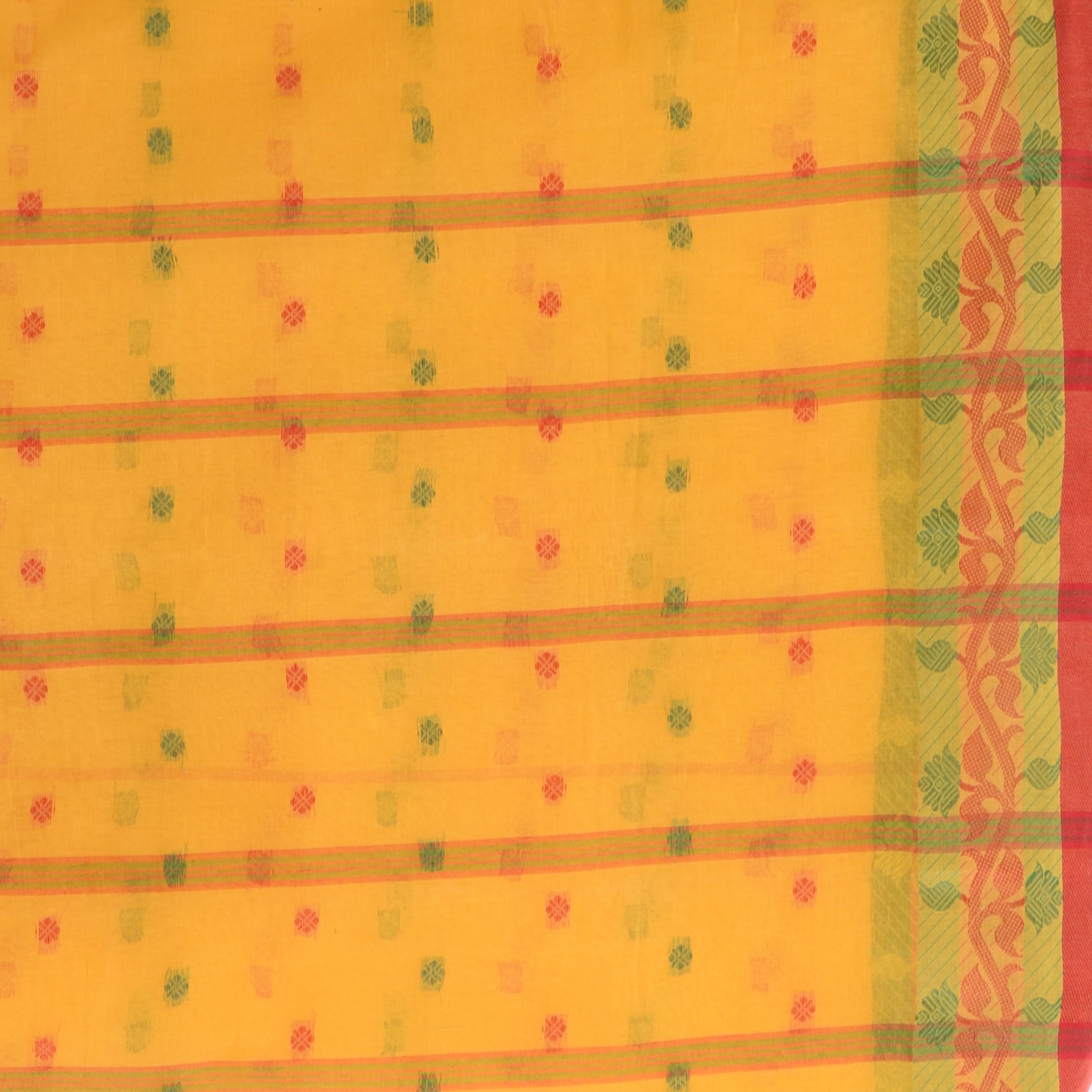 Desh Bidesh Woven Handloom Pure Cotton Saree (Yellow) - Distacart
