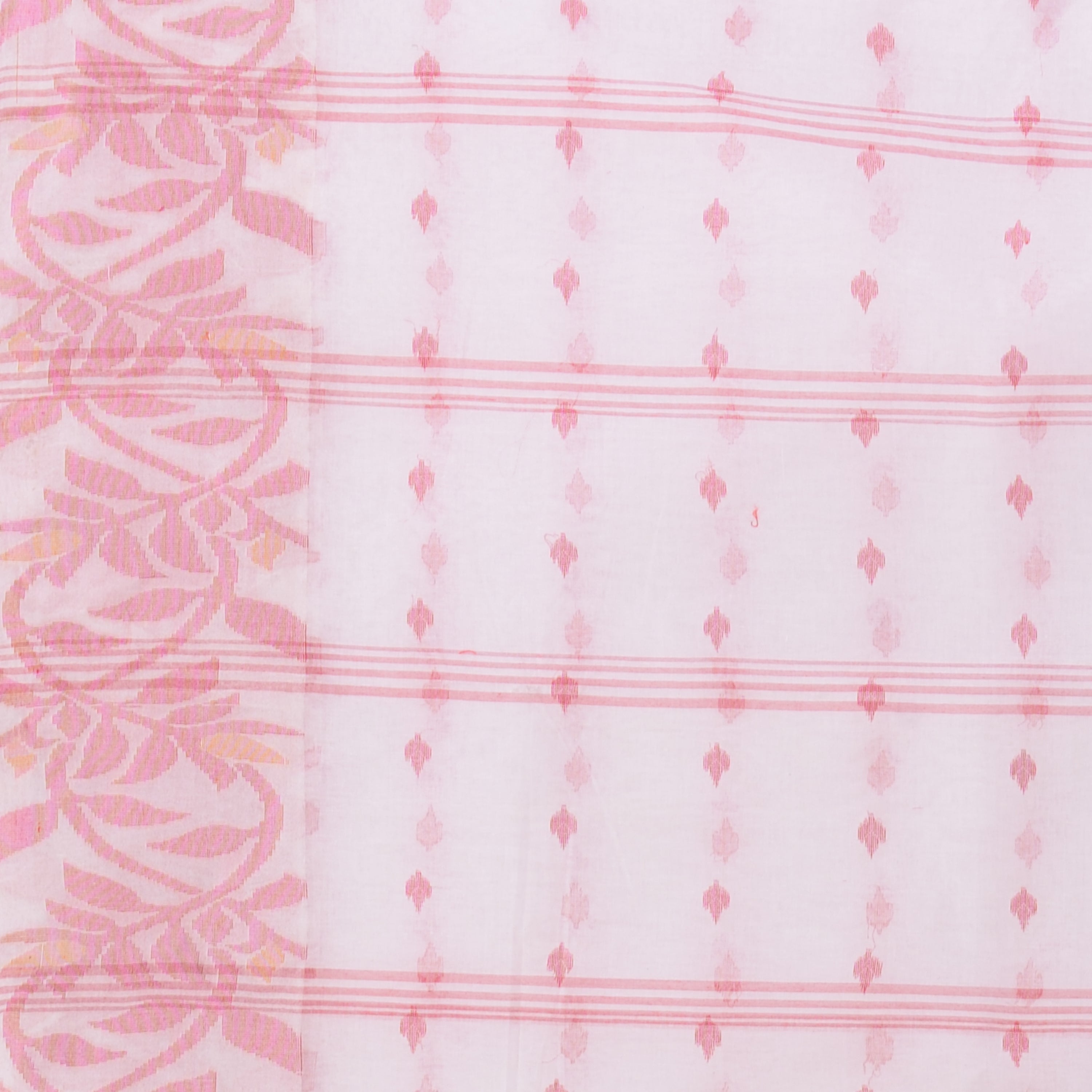 Desh Bidesh Woven Handloom Pure Cotton Saree (White) - Distacart