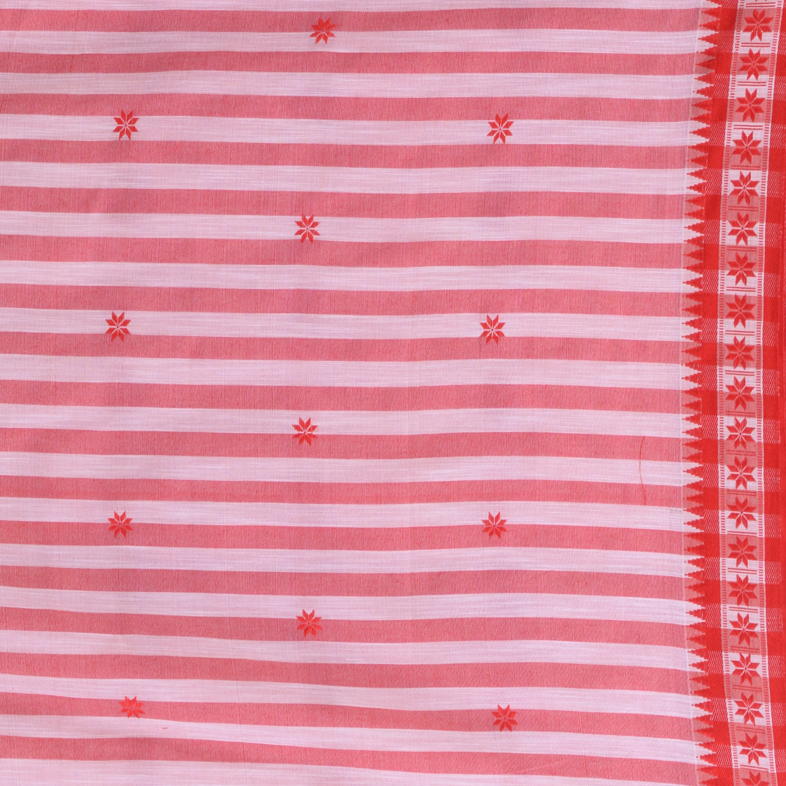 Desh Bidesh Woven Handloom Pure Cotton Saree (White) - Distacart