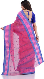 Thumbnail for Desh Bidesh Woven Handloom Pure Cotton Saree (Pink) - Distacart