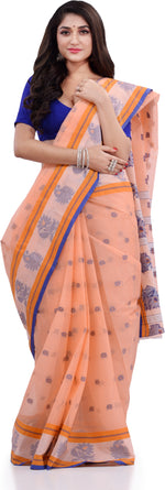 Thumbnail for Desh Bidesh Woven Handloom Pure Cotton Saree (Beige) - Distacart