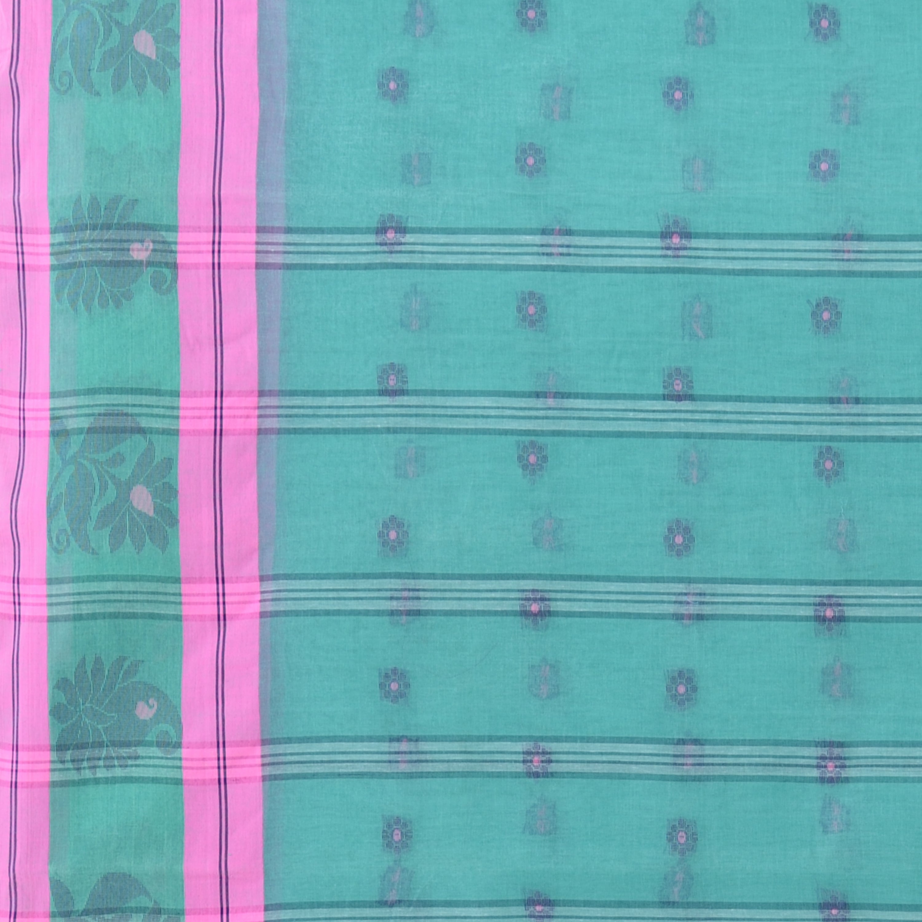 Desh Bidesh Woven Handloom Pure Cotton Saree (Light Blue) - Distacart