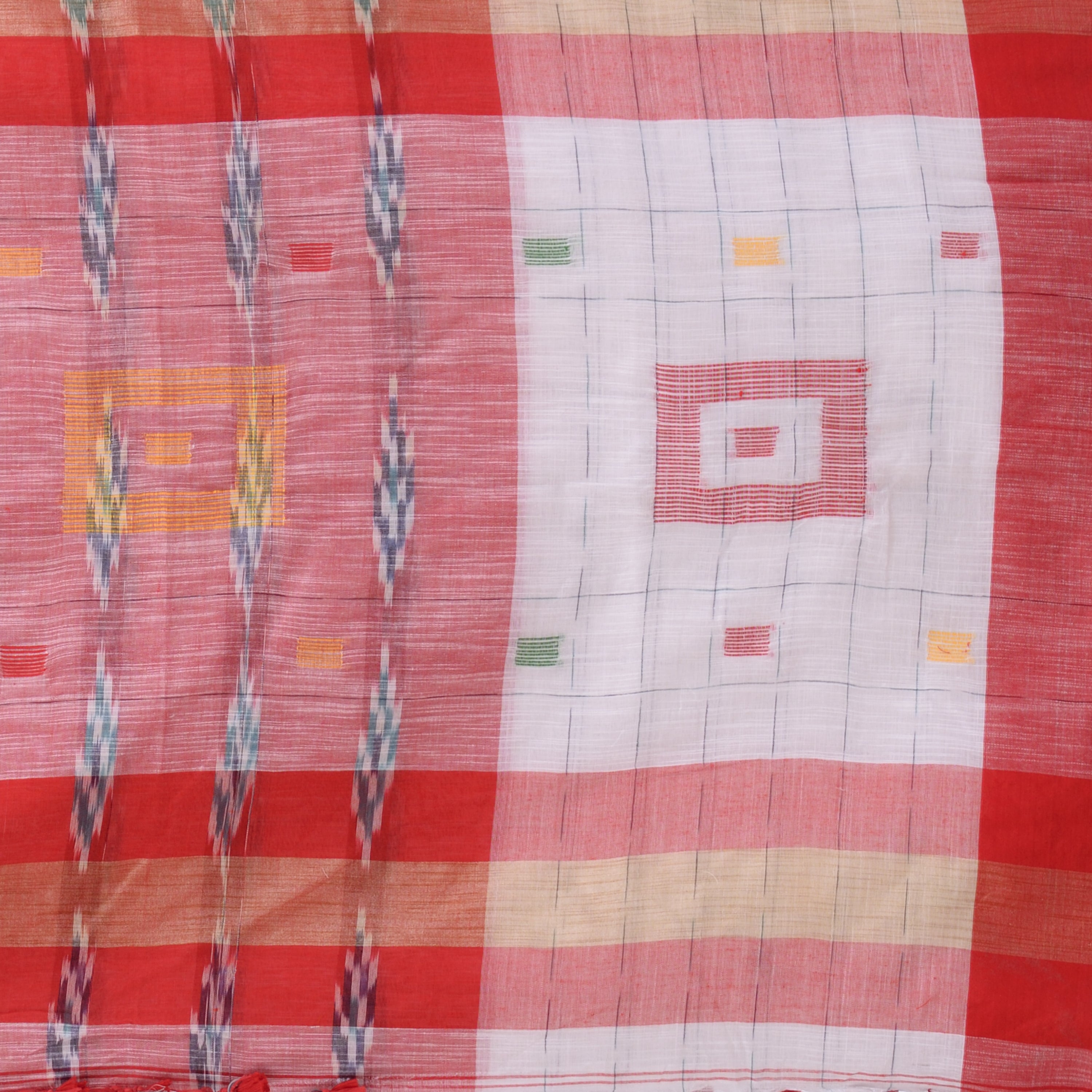 Desh Bidesh Woven Handloom Pure Cotton Saree (White) - Distacart
