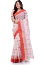 Thumbnail for Desh Bidesh Woven Handloom Handloom Pure Cotton Saree (Red) - Distacart