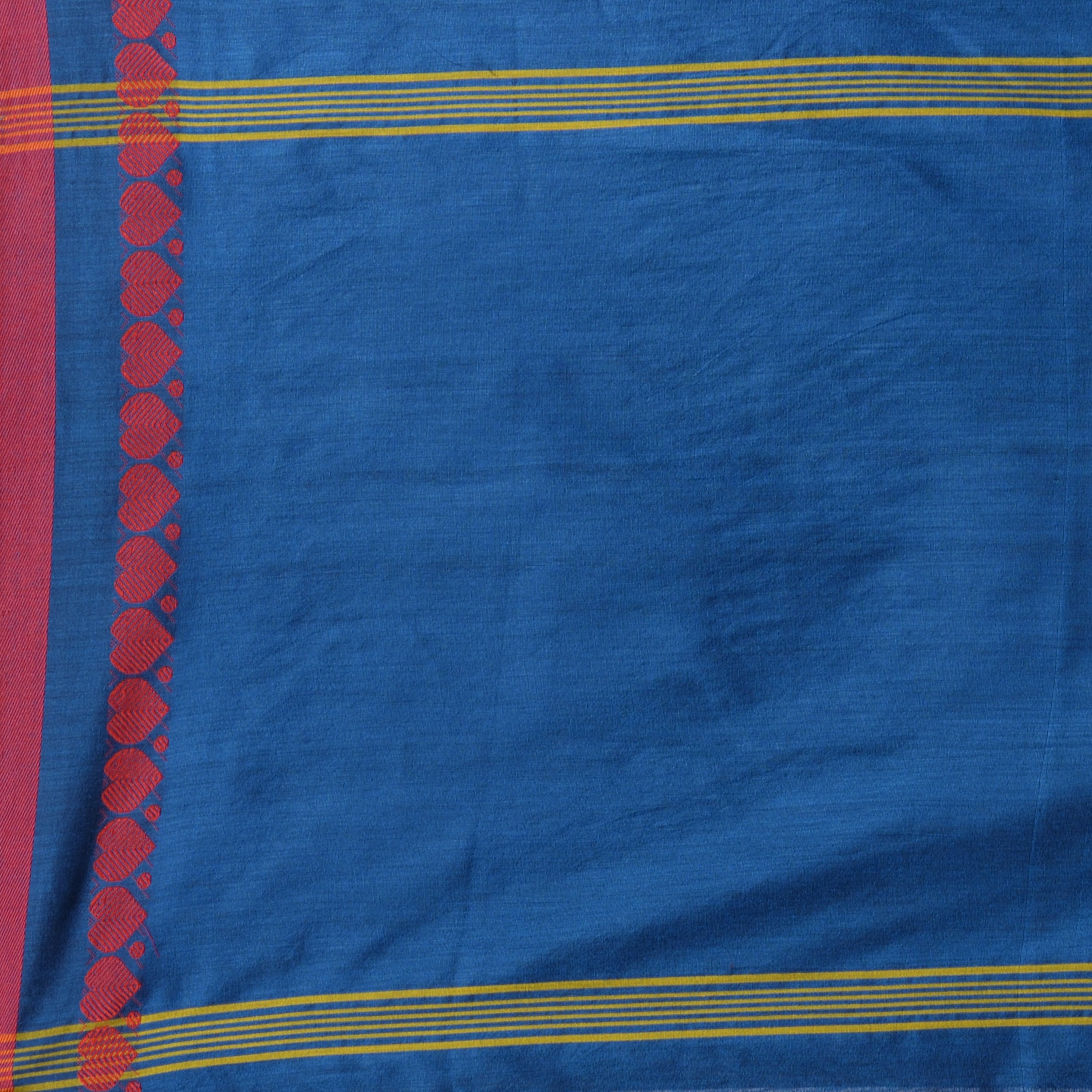 Desh Bidesh Woven Handloom Pure Cotton Saree (Blue) - Distacart