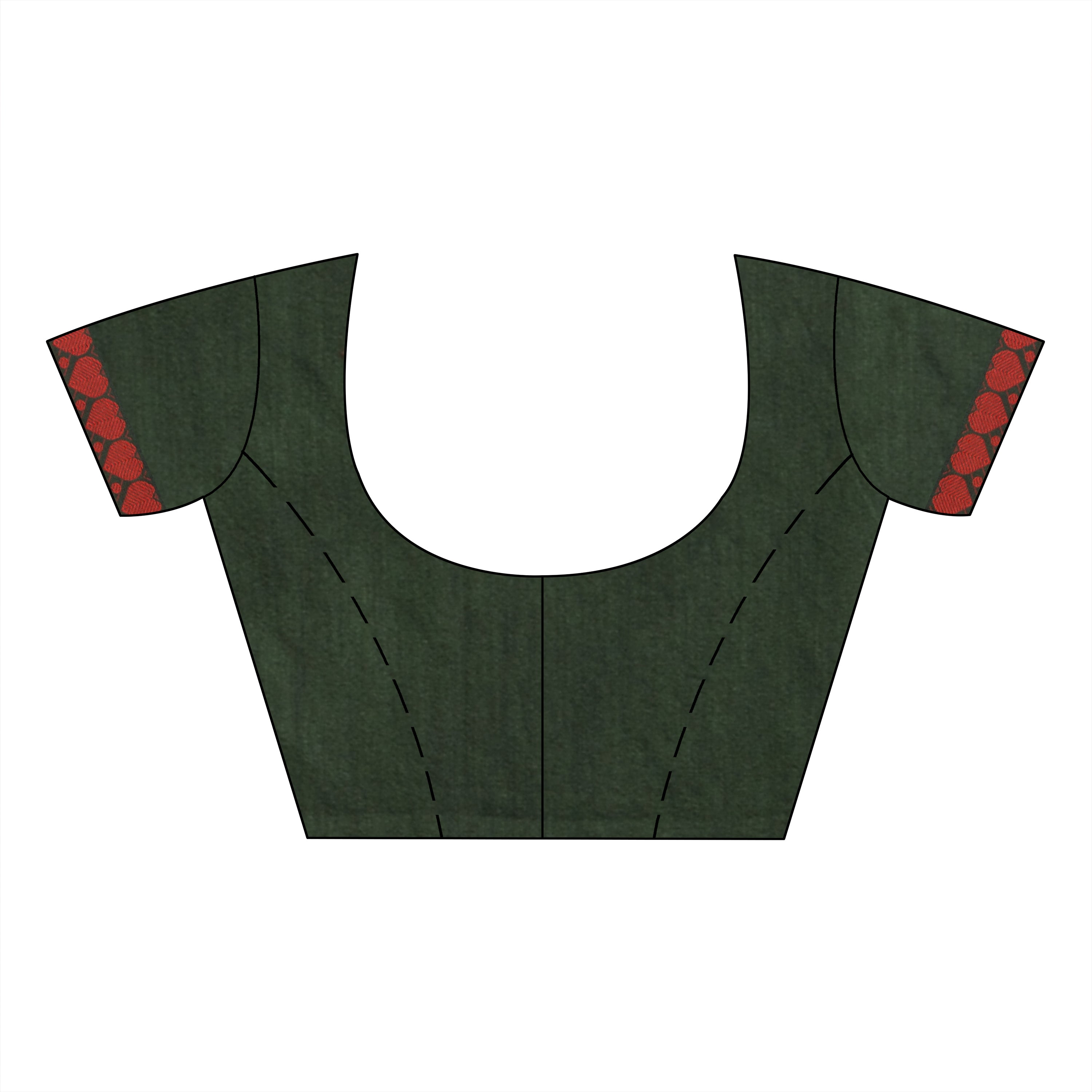 Desh Bidesh Woven Handloom Pure Cotton Saree (Dark Green) - Distacart