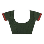 Thumbnail for Desh Bidesh Woven Handloom Pure Cotton Saree (Dark Green) - Distacart