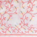 Thumbnail for Desh Bidesh Embellished Jamdani Handloom Muslin Saree (White) - Distacart