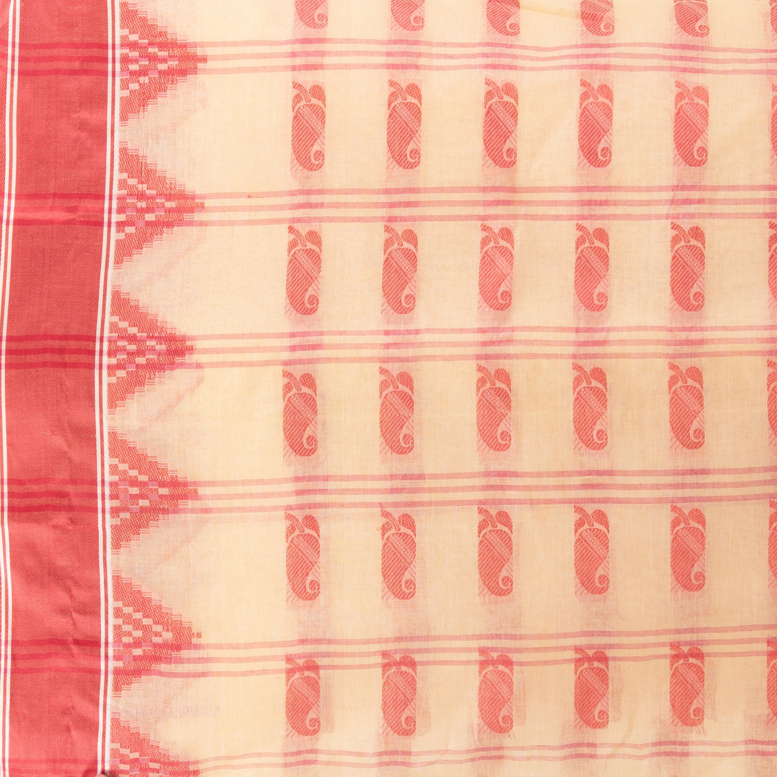 Desh Bidesh Woven Handloom Handloom Pure Cotton Saree (White) - Distacart