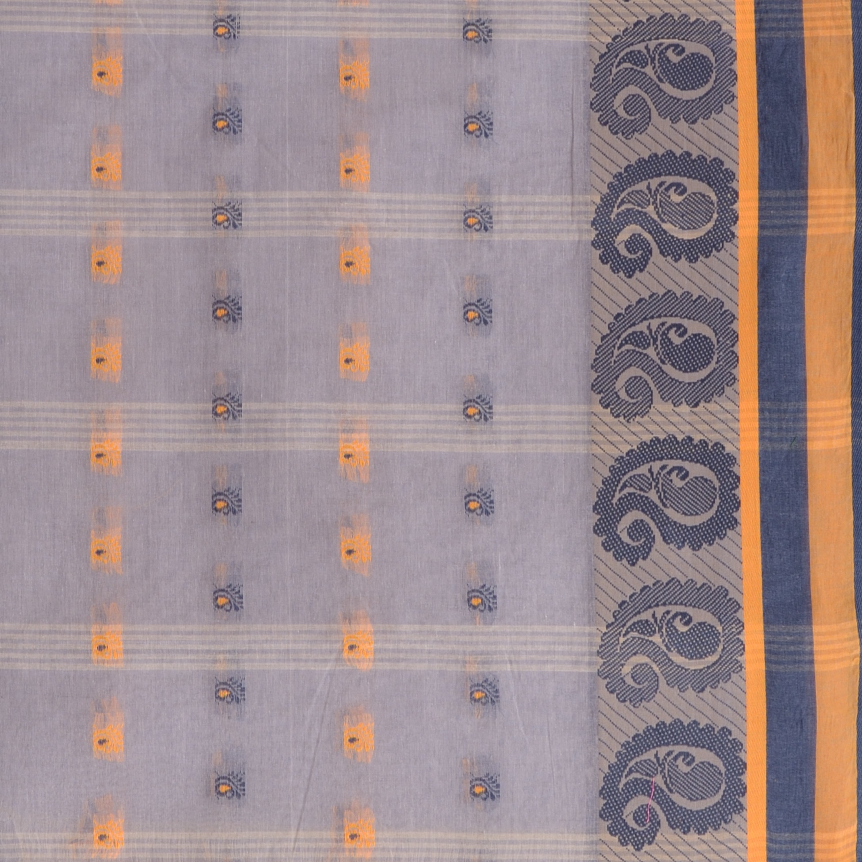 Desh Bidesh Woven Handloom Pure Cotton Saree (Grey) - Distacart