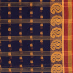 Thumbnail for Desh Bidesh Woven Handloom Pure Cotton Saree (Dark Blue) - Distacart