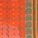 Thumbnail for Desh Bidesh Woven Handloom Pure Cotton Saree (Orange) - Distacart