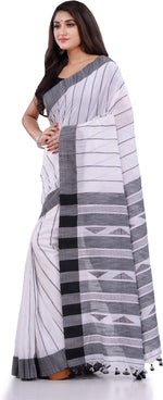 Thumbnail for Desh Bidesh Woven Handloom Pure Cotton Saree (Black) - Distacart