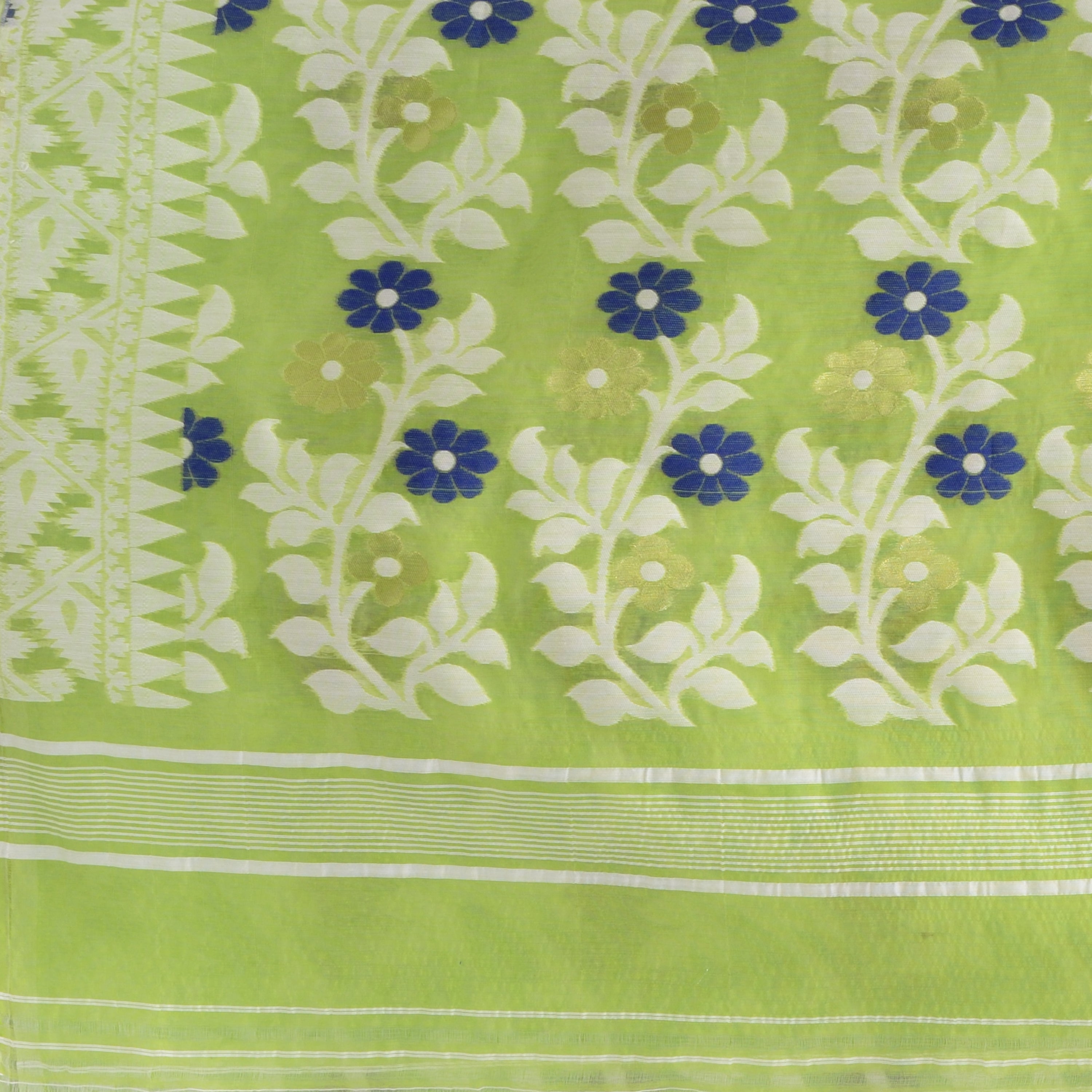 Desh Bidesh Woven Handloom Pure Cotton Saree (Light Green) - Distacart