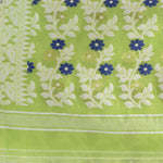 Thumbnail for Desh Bidesh Woven Handloom Pure Cotton Saree (Light Green) - Distacart