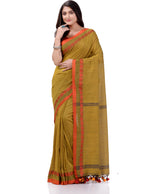 Thumbnail for Desh Bidesh Woven Handloom Handloom Pure Cotton Saree (Green) - Distacart
