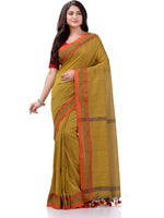 Thumbnail for Desh Bidesh Woven Handloom Handloom Pure Cotton Saree (Green) - Distacart