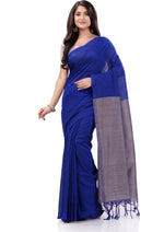 Thumbnail for Desh Bidesh Woven Handloom Handloom Pure Cotton Saree (Blue) - Distacart