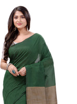 Thumbnail for Desh Bidesh Woven Handloom Handloom Pure Cotton Saree (Green) - Distacart