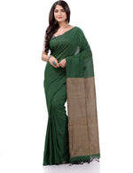 Thumbnail for Desh Bidesh Woven Handloom Handloom Pure Cotton Saree (Green) - Distacart
