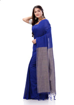 Thumbnail for Desh Bidesh Woven Handloom Handloom Pure Cotton Saree (Blue) - Distacart