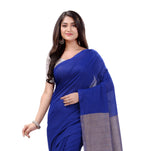 Thumbnail for Desh Bidesh Woven Handloom Handloom Pure Cotton Saree (Blue) - Distacart