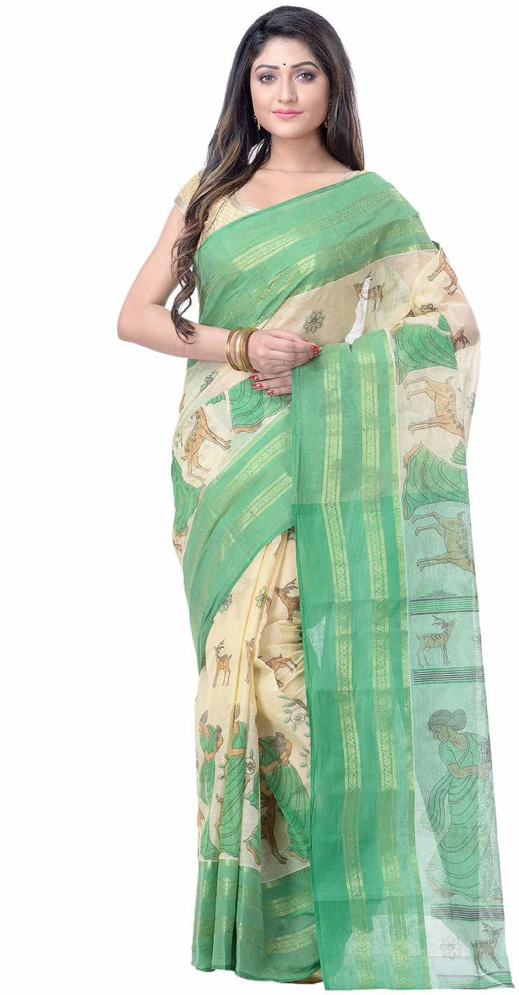 15 Latest Collection of Tant Sarees For Traditional Look | Saree designs,  Elegant fashion, Jamdani saree