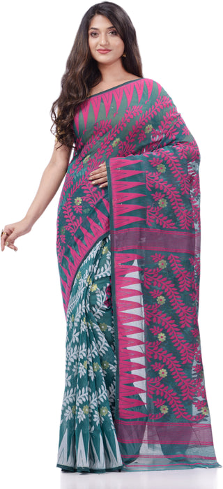 Desh Bidesh Woven Handloom Pure Cotton Saree (Pink) - Distacart