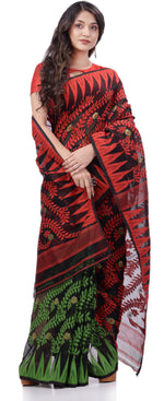 Thumbnail for Desh Bidesh Woven Handloom Cotton Silk Saree (Green) - Distacart