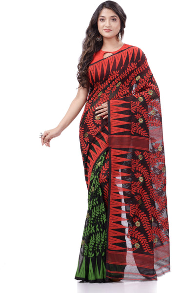 Desh Bidesh Woven Handloom Cotton Silk Saree (Green) - Distacart