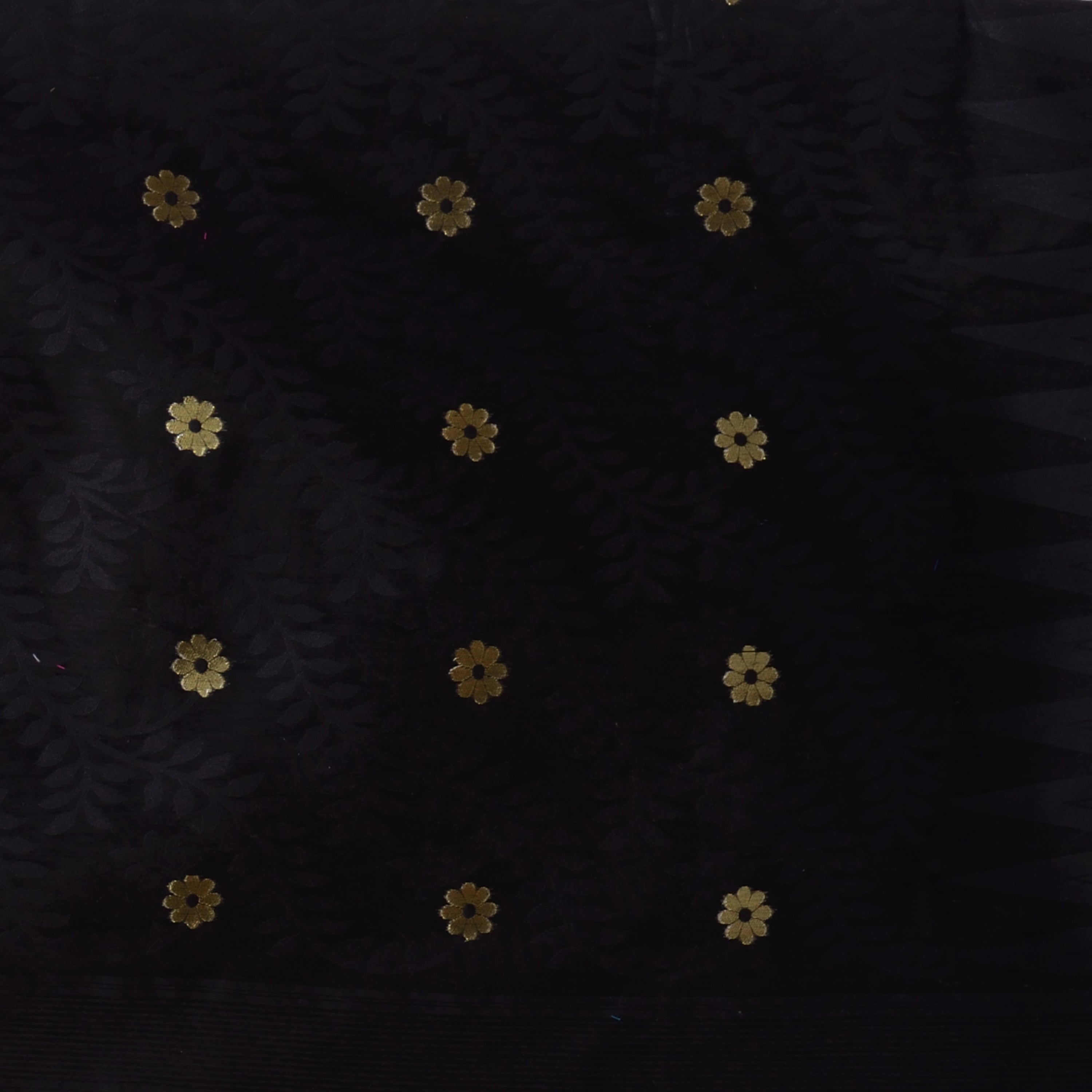 Desh Bidesh Woven Handloom Cotton Silk Saree (Black) - Distacart