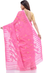 Thumbnail for Desh Bidesh Woven Handloom Cotton Silk Saree (Pink) - Distacart