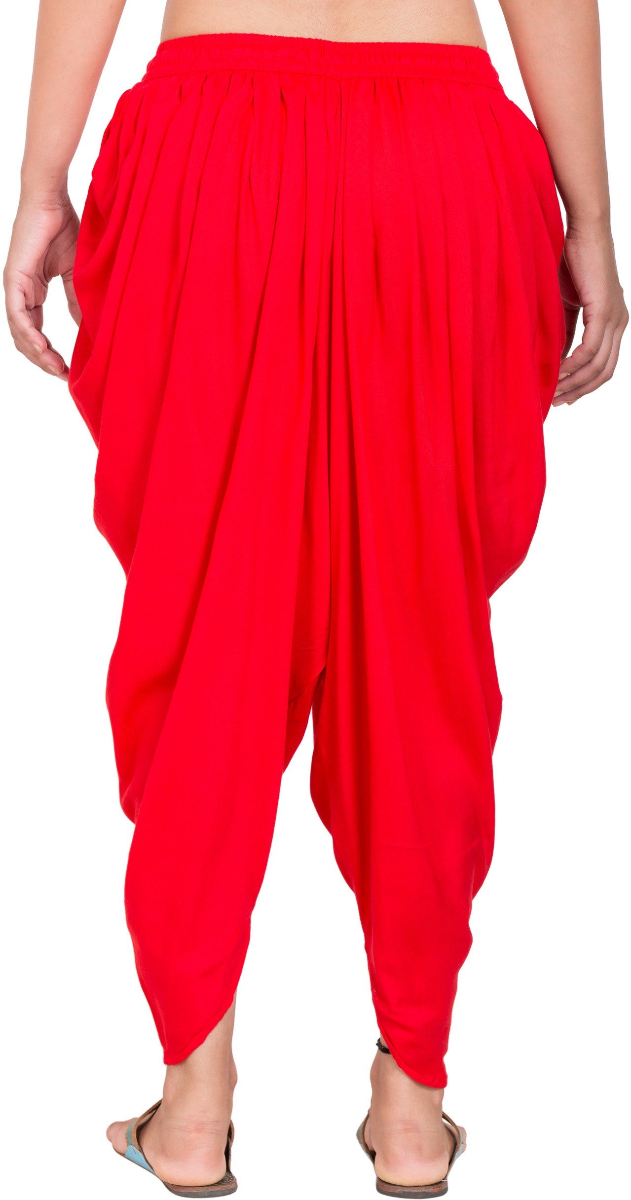 PAVONINE Red Color Solid Beetel Rayon Fabric Patiala For Women & Girls - Distacart