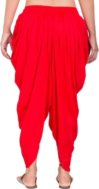 Thumbnail for PAVONINE Red Color Solid Beetel Rayon Fabric Patiala For Women & Girls - Distacart
