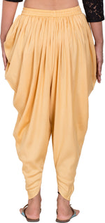 Thumbnail for PAVONINE Beige Color Solid Beetel Rayon Fabric Patiala For Women & Girls - Distacart