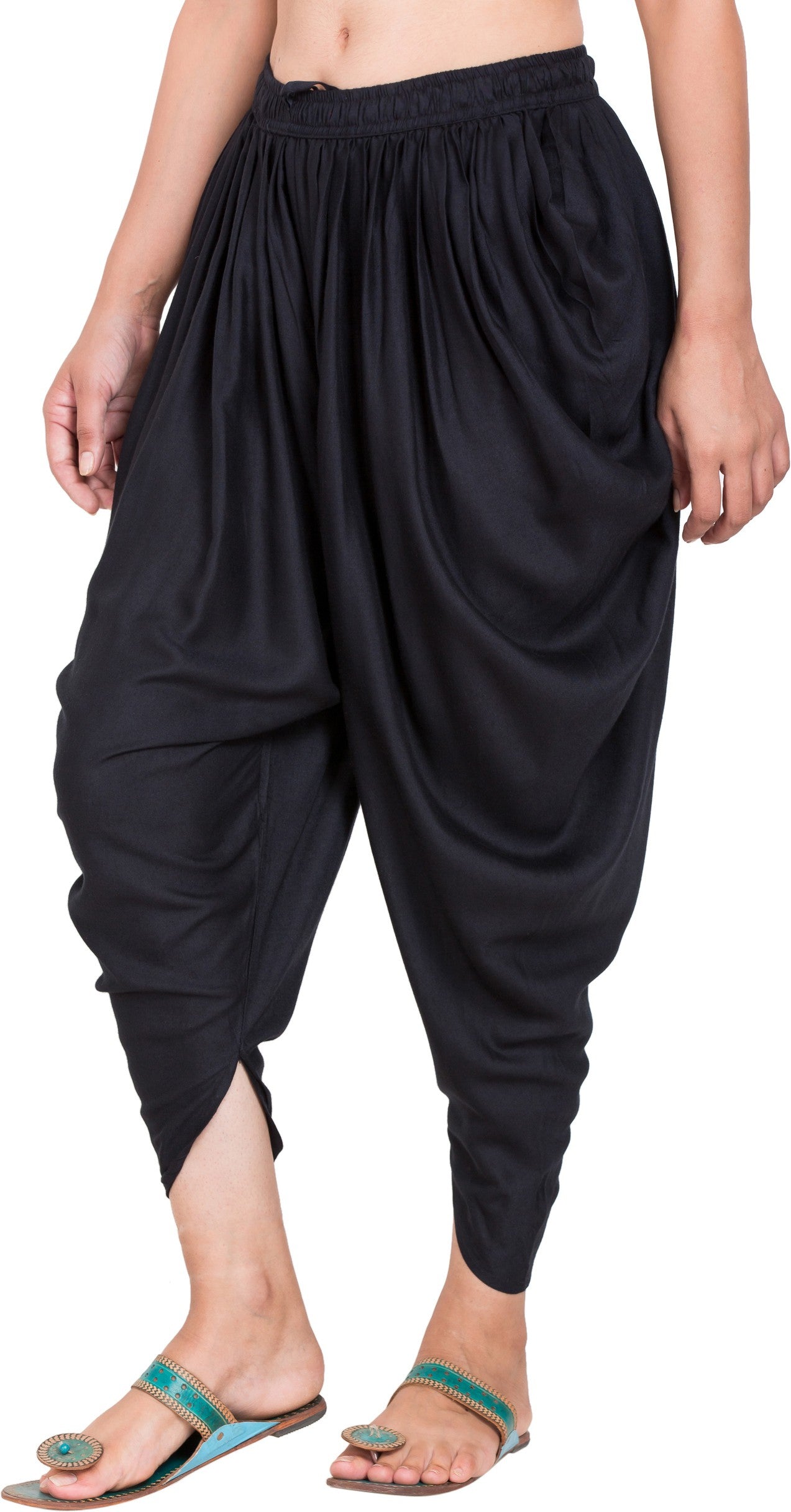 PAVONINE Black Color Solid Beetel Rayon Fabric Patiala For Women & Girls - Distacart