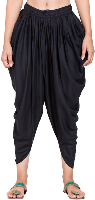 PAVONINE Black Color Solid Beetel Rayon Fabric Patiala For Women & Girls - Distacart