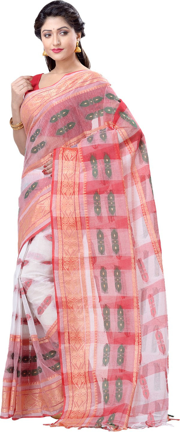 Desh Bidesh Woven Handloom Pure Cotton Saree (Multicolor) - Distacart