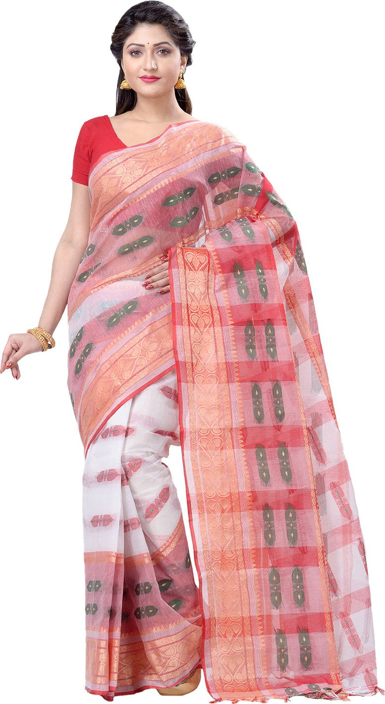 Desh Bidesh Woven Handloom Pure Cotton Saree (Multicolor) - Distacart