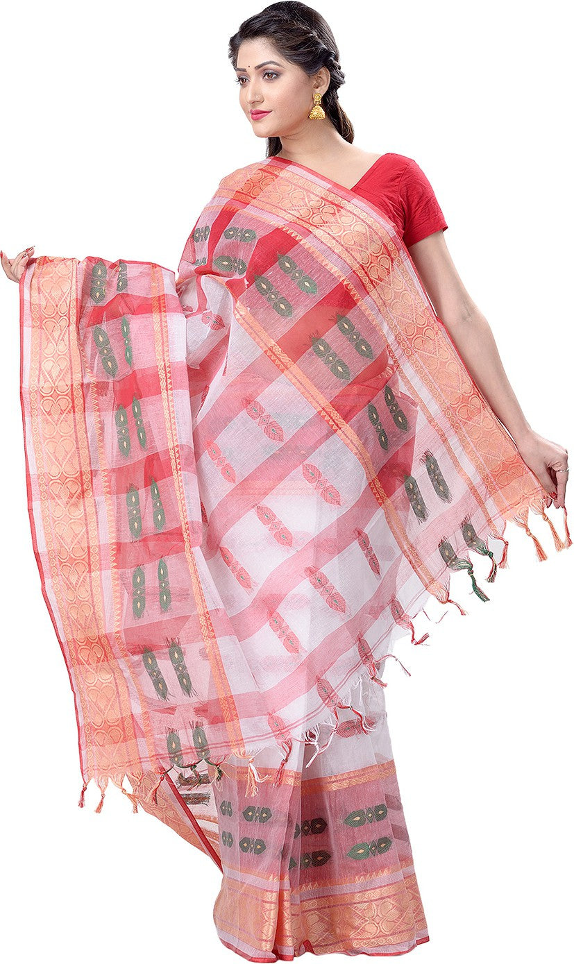 Desh Bidesh Woven Handloom Pure Cotton Saree (Multicolor) - Distacart