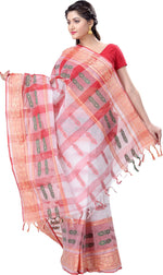 Thumbnail for Desh Bidesh Woven Handloom Pure Cotton Saree (Multicolor) - Distacart