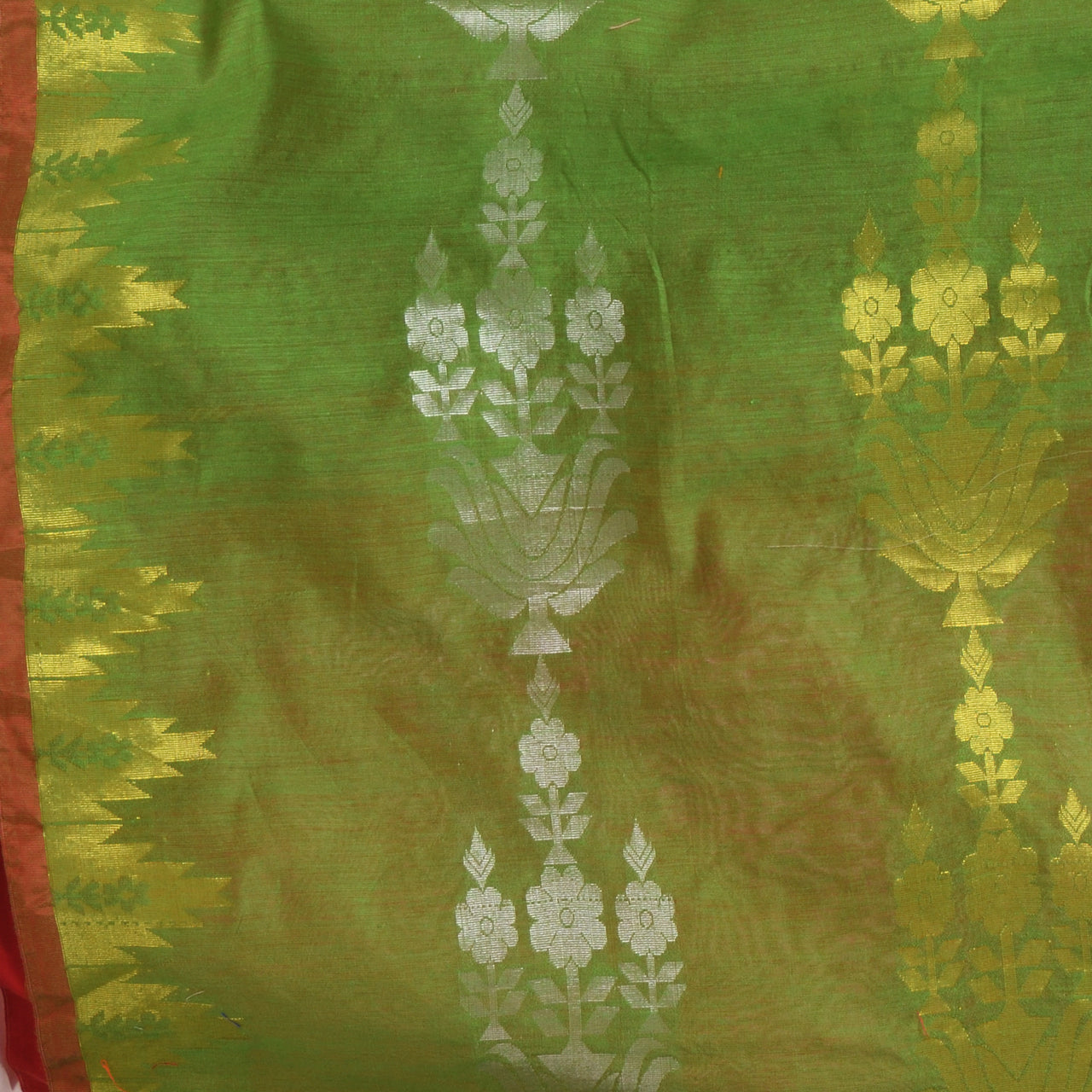 Desh Bidesh Woven Handloom Cotton Silk Saree (Light Green) - Distacart