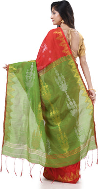 Thumbnail for Desh Bidesh Woven Handloom Cotton Silk Saree (Light Green) - Distacart