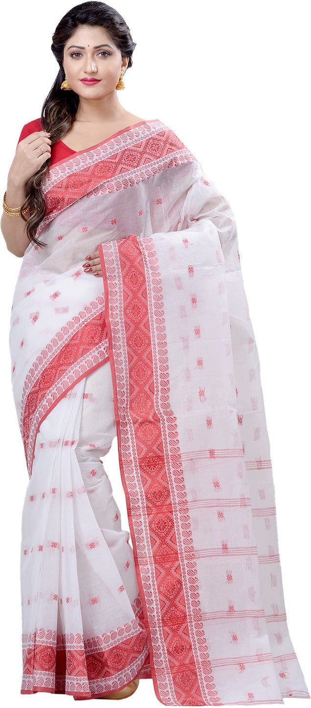 Desh Bidesh Self Design Handloom Pure Cotton Saree (Multicolor) - Distacart