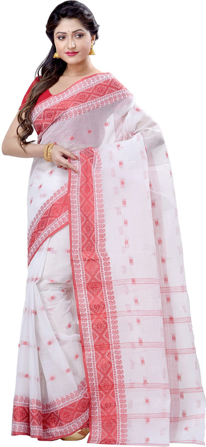 Desh Bidesh Self Design Handloom Pure Cotton Saree (Multicolor) - Distacart